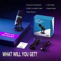 AOC USB/XLR Dynamic Mic - RGB with Stand