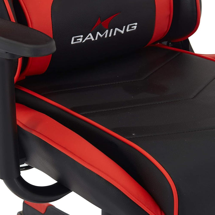 Swivel Gaming Chair Ergonomic High-Back Racing Style PU Leather Office Chair with Headrest and Lumbar Support and Adjustable Armrest (Galaxy - Black/Red)