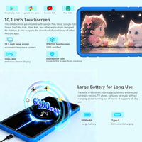 Kids Tablet 10.1" — 20GB RAM + 128GB, Drop-Proof Case, Android