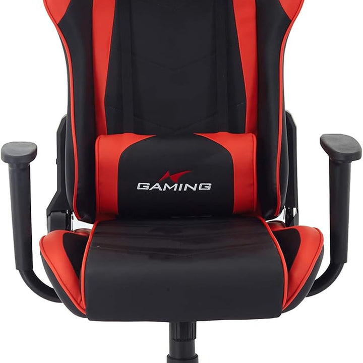 Swivel Gaming Chair Ergonomic High-Back Racing Style PU Leather Office Chair with Headrest and Lumbar Support and Adjustable Armrest (Galaxy - Black/Red)