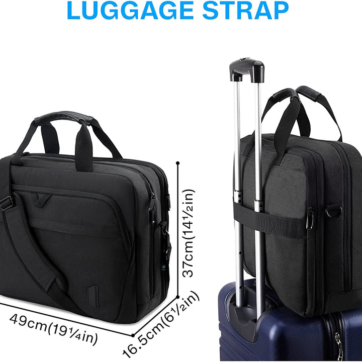 17.3 Inch Laptop Bag, Expandable Computer Bag Laptop Briefcase Men Women,Laptop Shoulder Bag,Work Bag Business Travel Office, Black