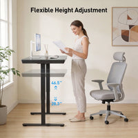 Kyspho Electric Standing Desk with Glass Top and USB Drawer