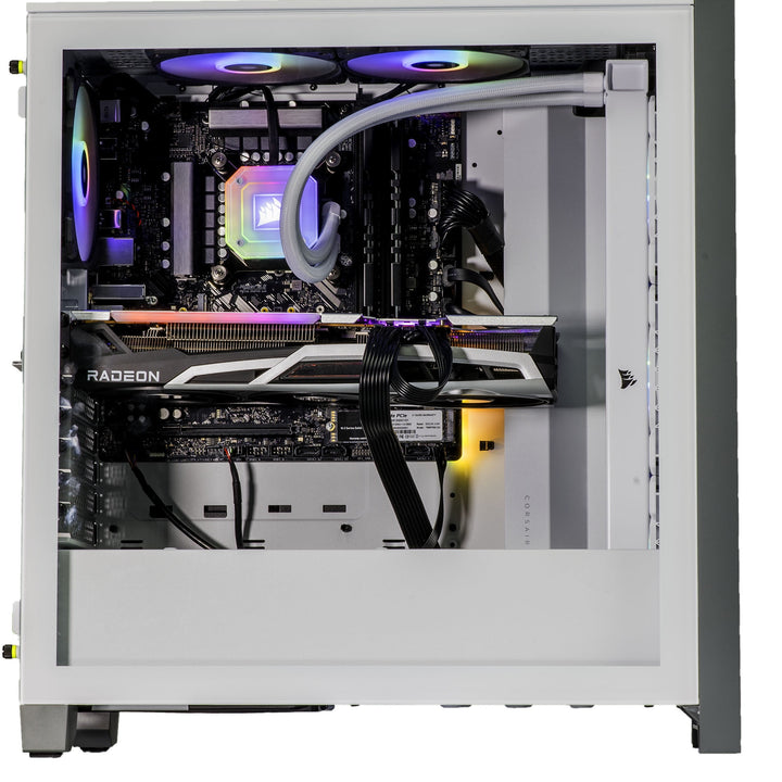 Argentux Custom Built Gaming Desktop PC White (Intel I7-10700F 8-Core, 16GB RAM, 512GB Pcie SSD + 1TB HDD (3.5), Radeon RX 6900 XT, Wifi, Bluetooth, 1Xusb 3.2, 1Xusb 3.0, 1Xhdmi, Win 10 Home)