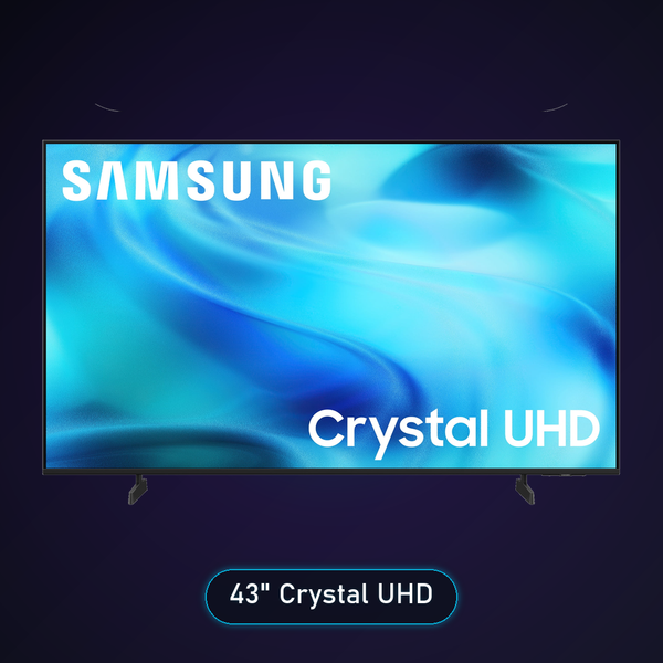 Samsung 43-inch U8000H Crystal UHD 4K Smart TV 2026 premium rectangular hero on dark gradient