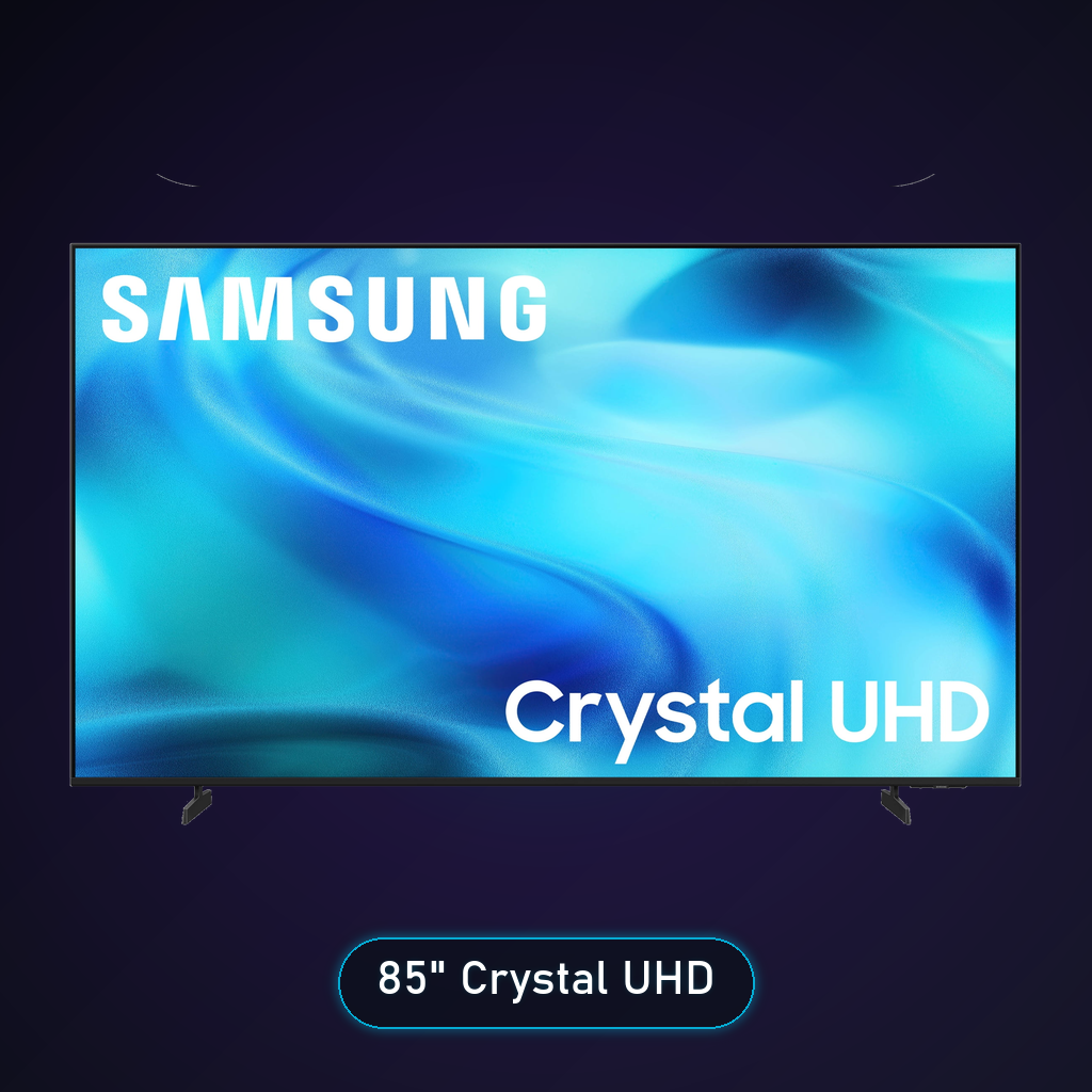 Samsung 85-inch U8000H Crystal UHD 4K Smart TV 2026 premium rectangular hero on dark gradient